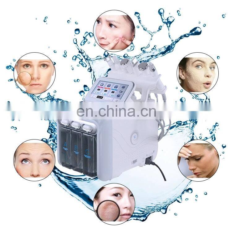 6 in 1 Small bubble microdermabrasion facial deep cleaning machine with ultrasonic rf scrubber