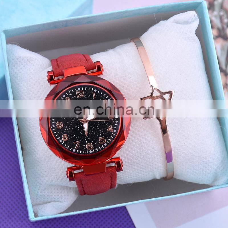 Casual Women Watches Starry Sky Quartz Wristwatch Female Clock Leather Fashion Ladies Wrist gold watch for women