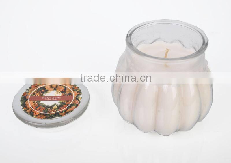 200G Scented Candle with pumkin shape glass Jar ,Home Decorative wax candle, gift set SA-1541