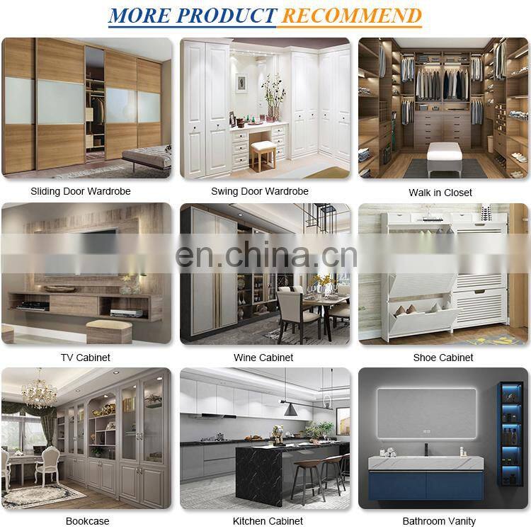 Modern mdf wooden cloth cabinet storage wardrobe furniture design custom bedroom white 6 door oak wood board wardrobe