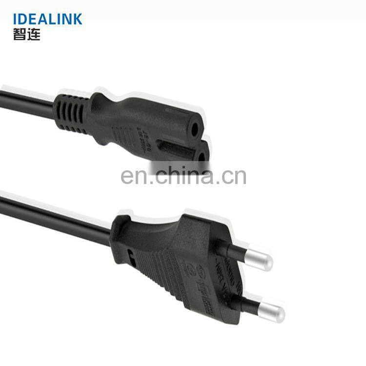 High Quality Custom Length Euro 2 Pin Plug Computer Power Cord Cable
