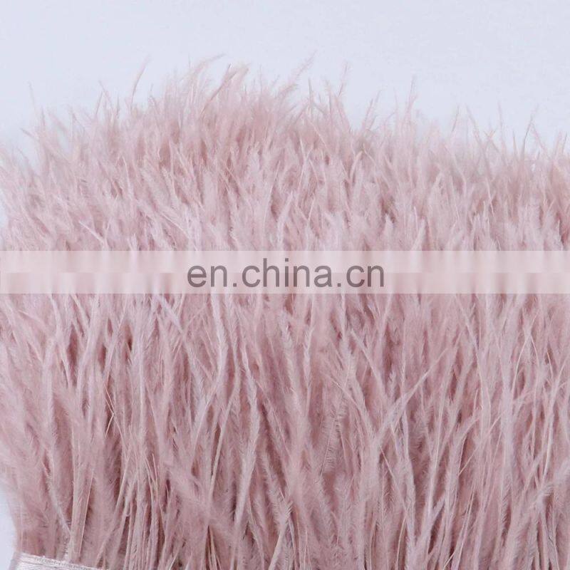 1 meter Multicolor Real Ostrich feather Trims Ribbon 8-10cm White Ostrich for Dress Clothing Decoration Sewing feathers Crafts