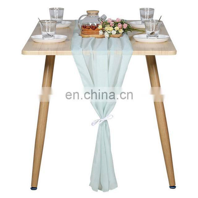 Amazon Best Seller Romantic Wedding Gauze 100D Chiffon Table Runner In Different Colors