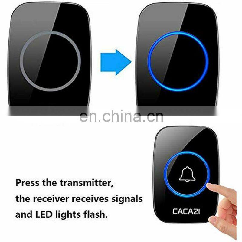 CACAZI New Wireless Doorbell Waterproof 300M Remote US EU Plug smart Door ringer