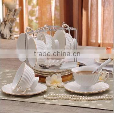 Hot 2016 Bone China Decals Arabic tea set Gold Plated