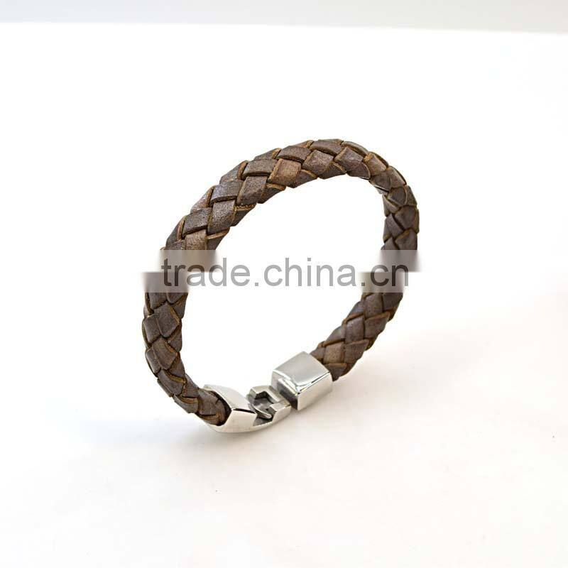 2016 Beautiful Promotion Cow Leather Wrist Band Mens Bracelet