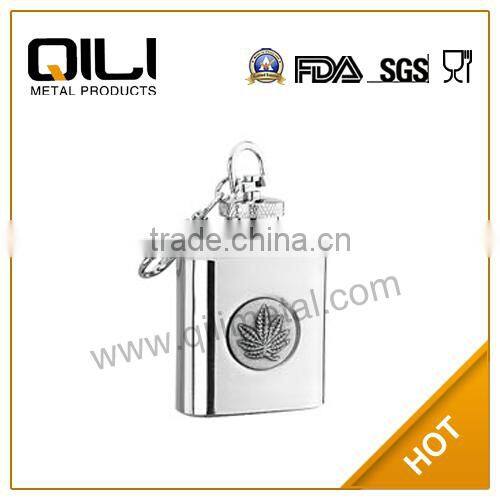 Hot sale glitter leather wrapped mini hip flask