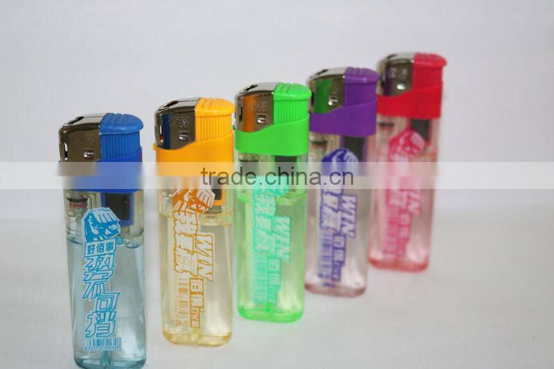 Transparent logo mark print plastic material disposable cigarette electronic lighter