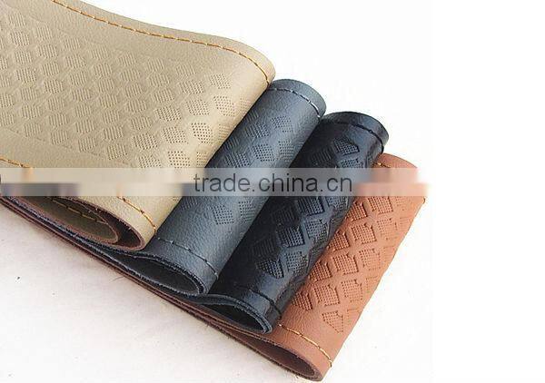 china auto hand sewing pu steering wheel cover