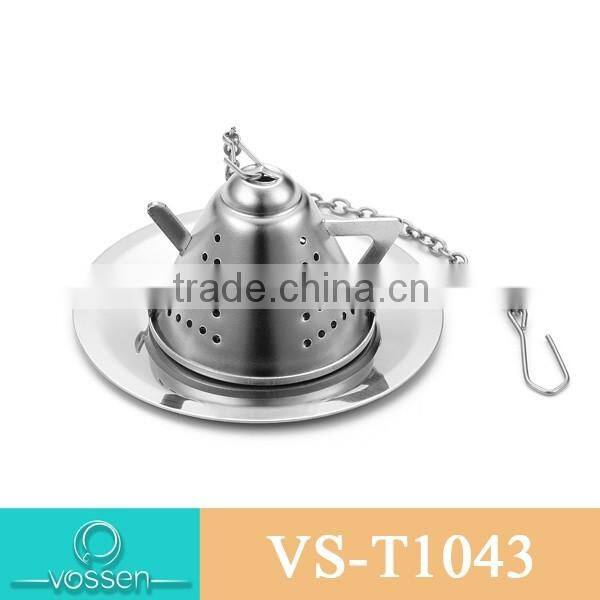 Gold plating tea pot shaped C tea infuser