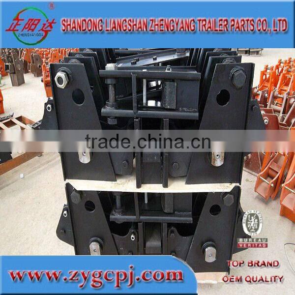 round axle underslung suspension for lowboy low bed semi trailer