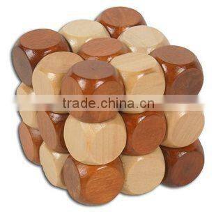 Wooden activity cube toy,3d wooden cubes puzzle magic square toys