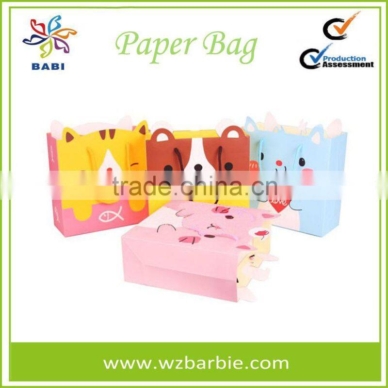Lovely Animal Recycable Paper Shopping Bag With Handle