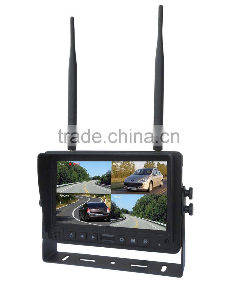 12V to 48V IP69K Waterproof Built-in Wireless Transmitter Night Vision Tractor Rear View Camera with 7inch wireless Monitor