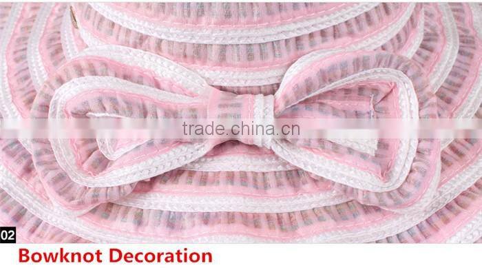 Fashion stripped handmade wholesale sun summer straw caps