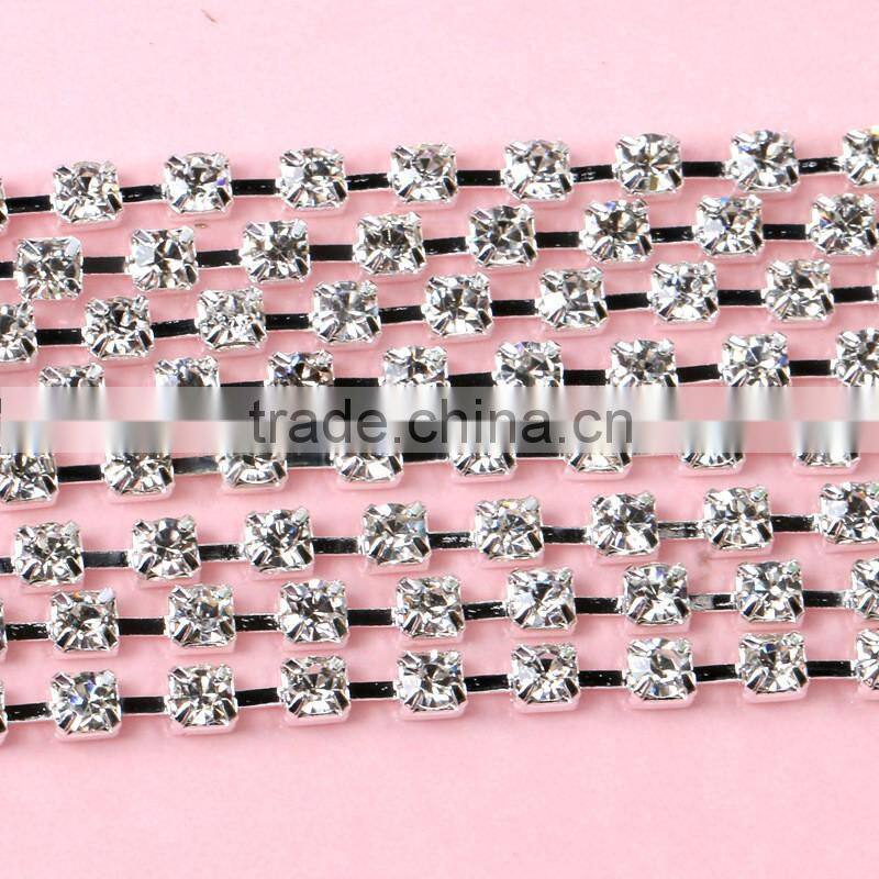 Custom Design Accept Cheapest Wholesales AAA Quality Shinny Crystal Cup Roll Rhinestone Chain for Jewelry Cheapest