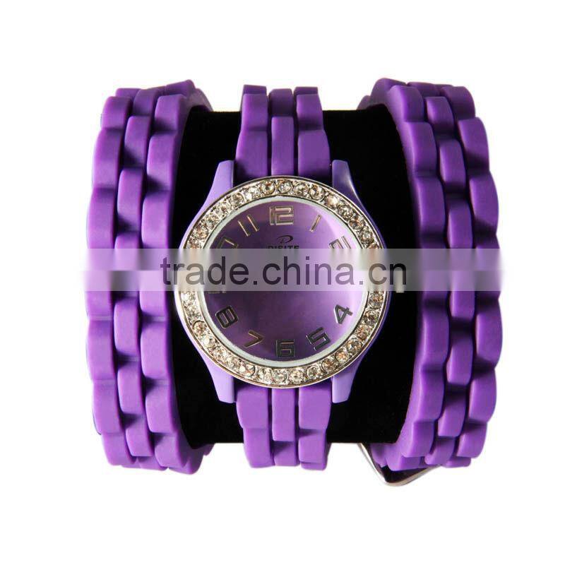 Guang zhou YB lady watch silicone band alloy case wholesale watches