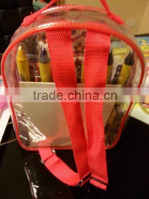 2015 Transparent PVC Stationery School Back Bag