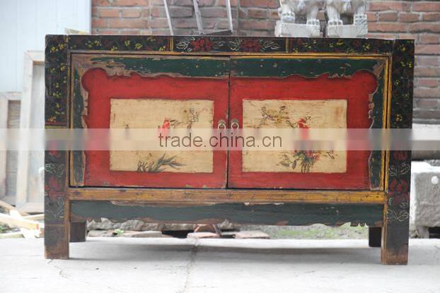 Chinese antique furniture/Mongolia Reproduction cabinet/hand-painting cabinet