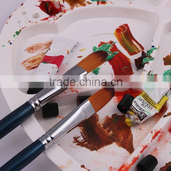 High Grade Wood Handle Filbert Bristle Artist Paint Brush Set Handle