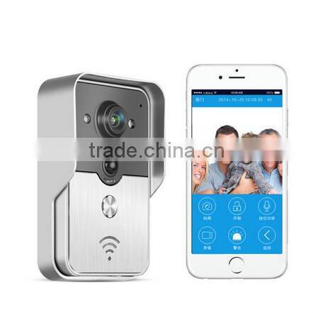 Wifi wireless smart door bell IP peephole camera,Night Vision/take photos/PIR detection/Remote open door