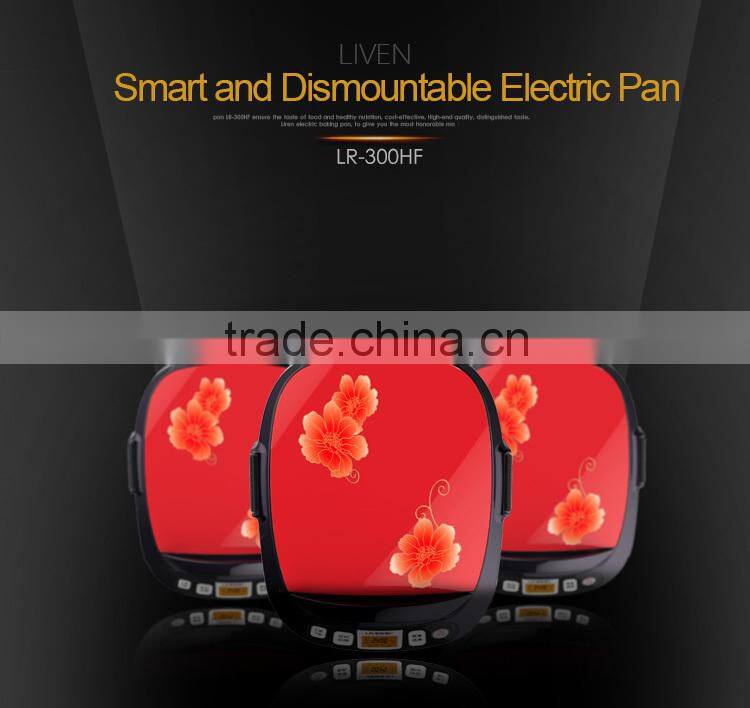 Red Square Dismountable Electric Skillet Household Appliance
