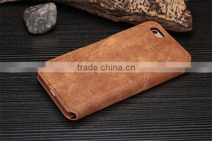 2016 magnetic flip wallet retro leather case for iphone 6 6s 4.7