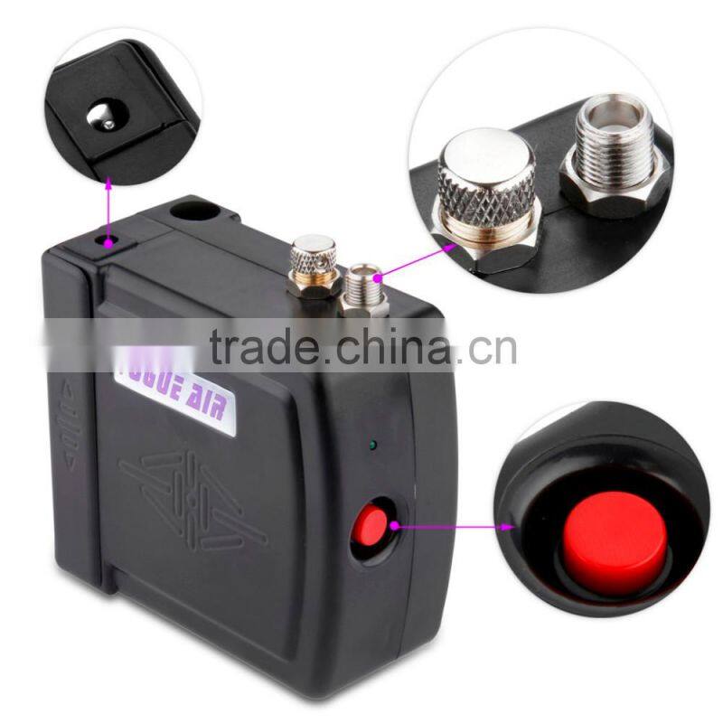Black HS08 Portable Mini Airbrush Compressor Kit with UK Adapter Body Paint Professional Airbrush Nail Art Paint Cake AS-37