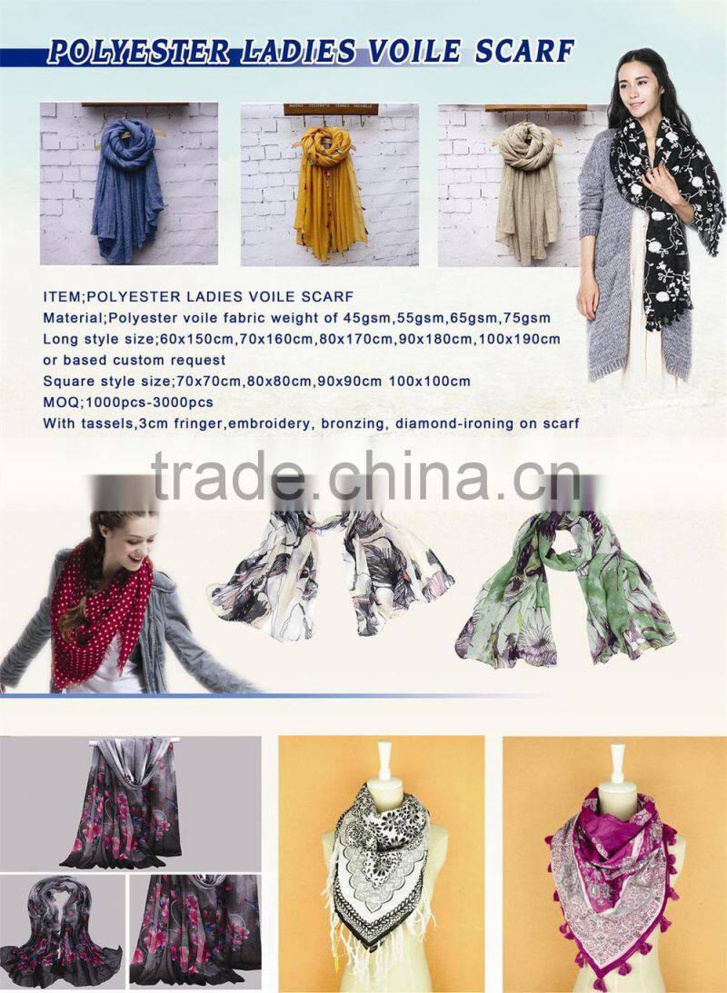various print polyester viscose scarf