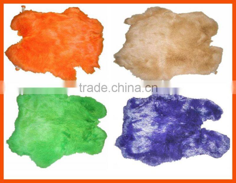 high quality rabbit fur skin dyed colors