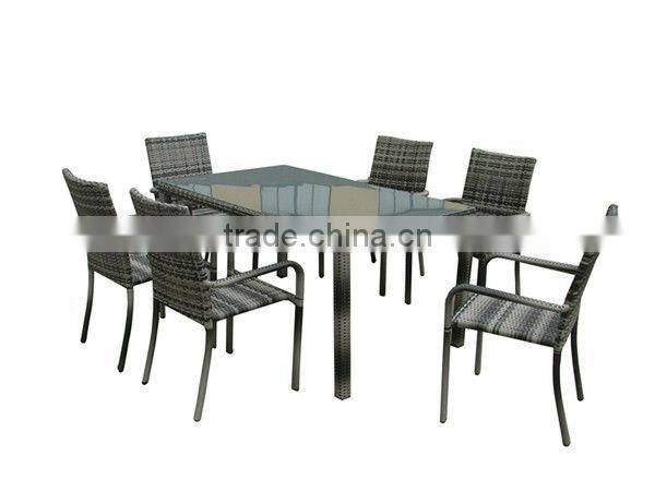 New Dining Table Sets PE Rattan Changed Color Rattan