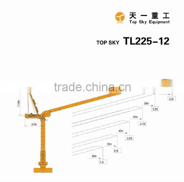 TL225-12t Type Luffing Jib Tower Crane