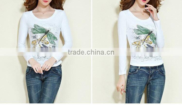 The new T-shirt with long sleeves in the spring and autumn render unlined upper garment of long sleeve t shirt women