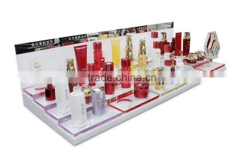 Beauty products display design Customized Acrylic cosmetic stands display with Experienced Factory Made