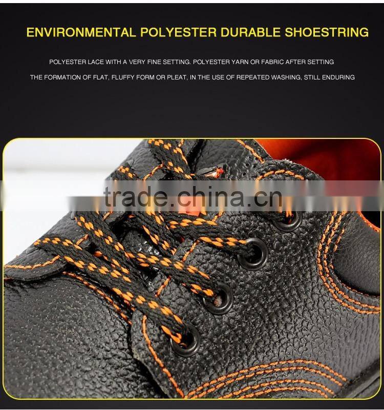 Waterproof black leather oil and acid resistant industrial safety shoes slip resistant safety footwear
