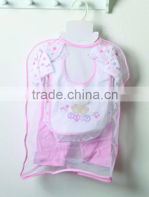 5 pcs baby clothes set mesh bag