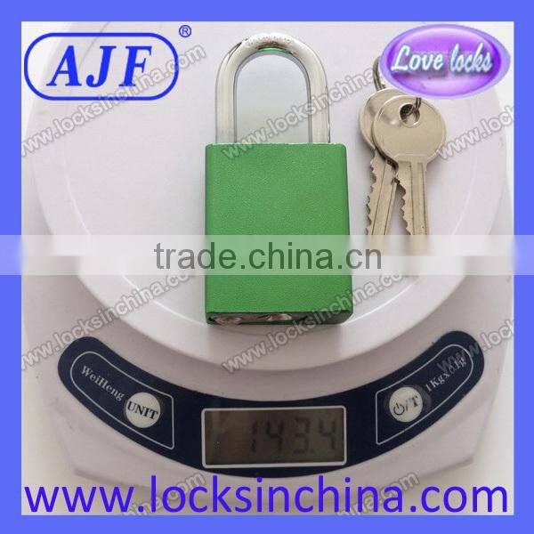 AJF high quality and top security colourful aluminium padlock with keys