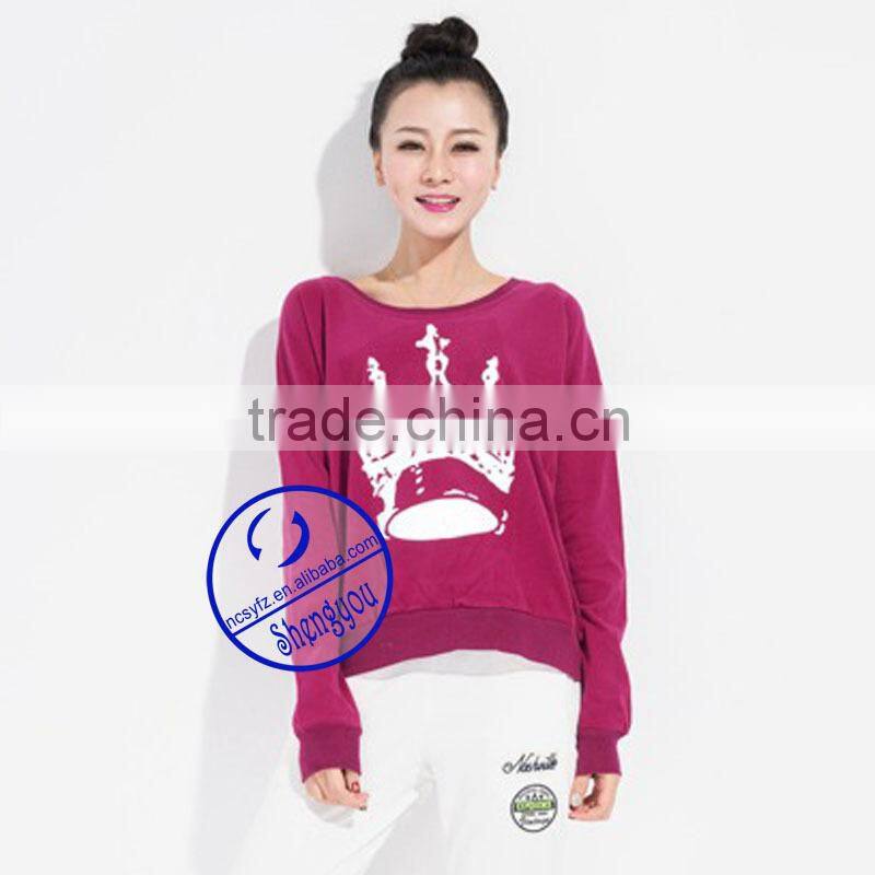 Custom wholesale printed crewneck hoody