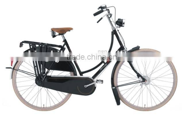 Single speed coaster brake lady city bike dutch city bicycle with leather saddle