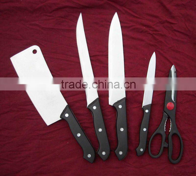 5 pcs kitchen knife set with cutting board