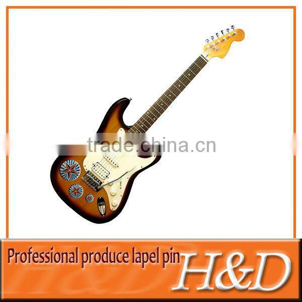 red guitar lapel pins with your own design