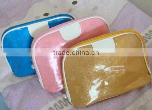PU bling cosmetic bag made in china