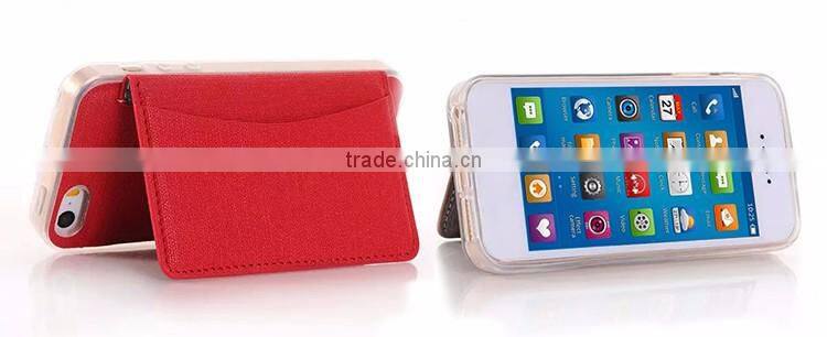 OEM ODM Credit card leather back cover Smart phone holster For iphone 6s