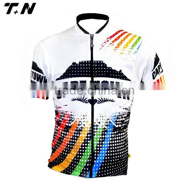 Custom made short sleeves cycling team jersey