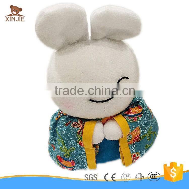 lovely blue sitting rabbit plush toy