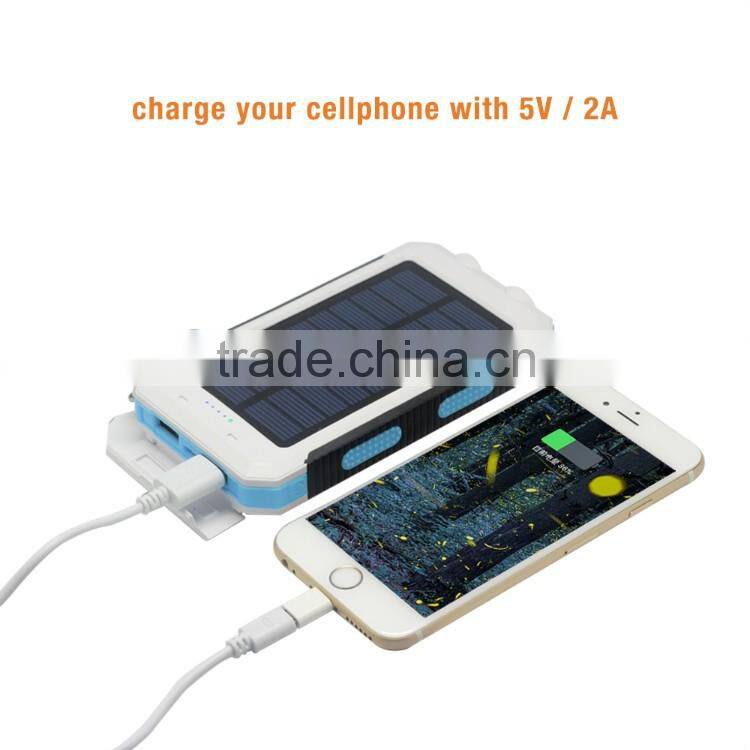 8000mAh solar powerbank with dual LED torches