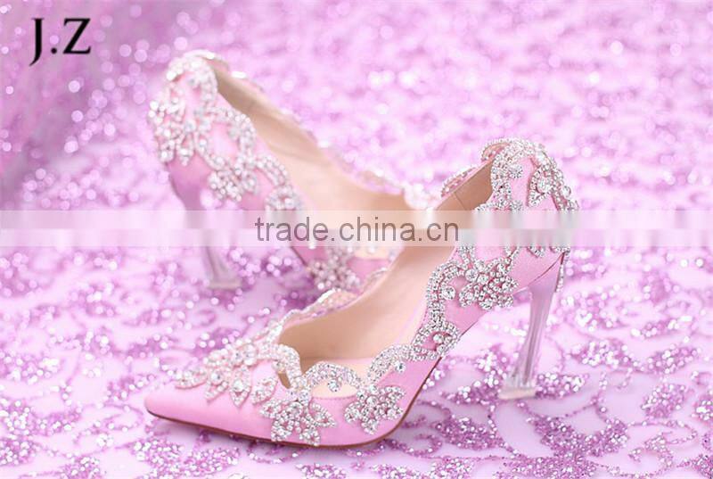 OW22 Beautiful Diamond Crystal decor Evening High-heeled Party wear dress Shoes for women