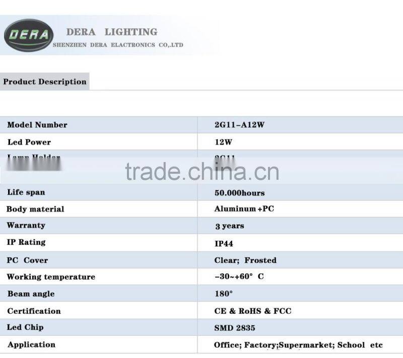 Cheap price high lumen factory led products tube lighting 12w pll replacement 2g11 led tube 2G11 Made in China wholesale