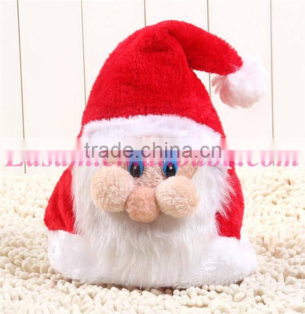 Santa claus hat,luxury christmas plush santa hat,flannelette santa hat