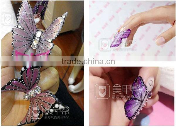 Popular Purple Butterfly Paper Nail Extension Tool Nail Art Form for Nails